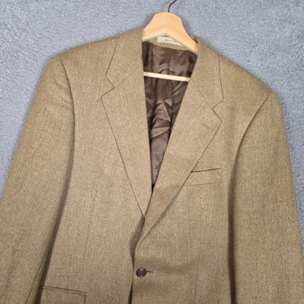 Chaps Ralph Lauren Blazer Mens 40R Brown Excellent Silk Wool Tweed Sport Coat
